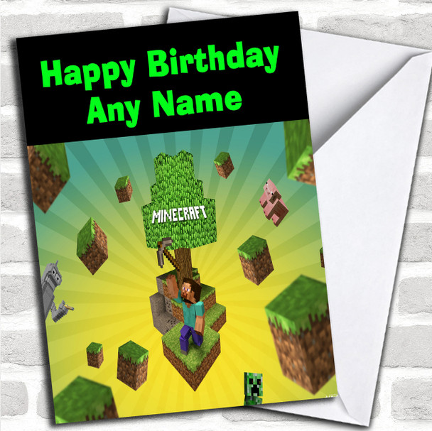 Minecraft Characters  Personalized Children's Birthday Card