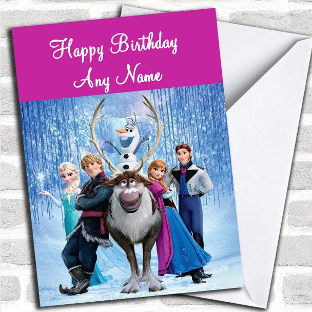 Frozen Pink  Personalized Children's Birthday Card