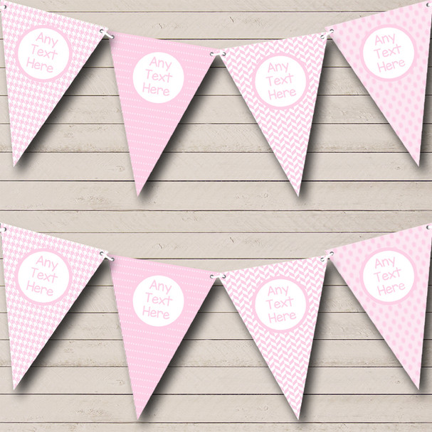 Pink Polkadots Girl Pretty Personalized Children's Birthday Party Bunting Flag Banner