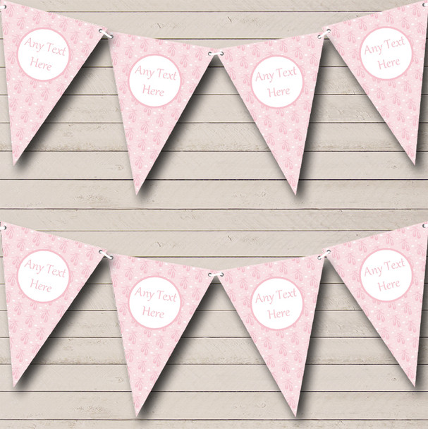 Pink Ballerina Ballet Shoes Personalized Children's Birthday Party Bunting Flag Banner