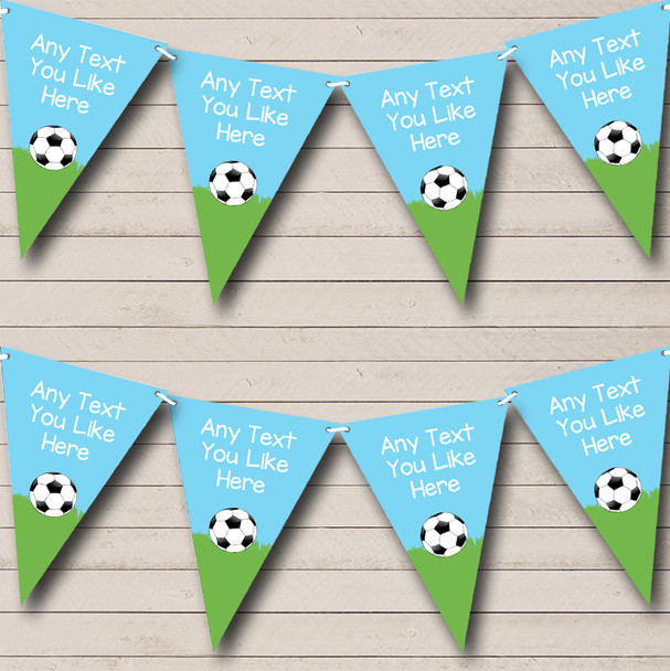 Football Birthday Party Blue Personalized Children's Birthday Party Bunting Flag Banner