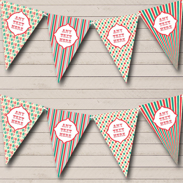 Circus Big Top & Stripes Personalized Children's Birthday Party Bunting Flag Banner