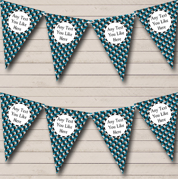 Blue Camouflage Army Soldier Personalized Children's Birthday Party Bunting Flag Banner