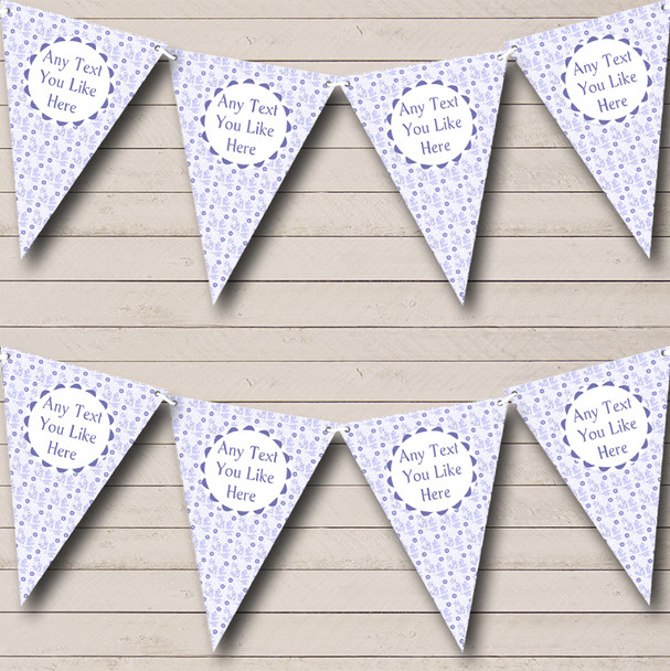 Baby Lilac Birds Personalized Children's Birthday Party Bunting Flag Banner