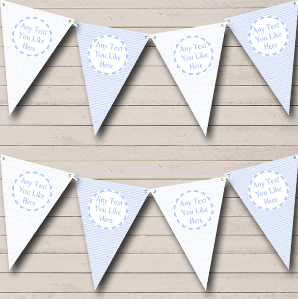 Baby Boy Blue Stripes Diamonds Personalized Children's Birthday Party Bunting Flag Banner