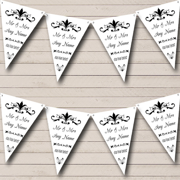 Regal Or White Personalized Engagement Party Bunting Flag Banner