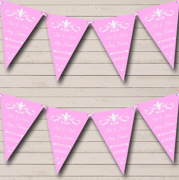 Regal Or Pink Personalized Engagement Party Bunting Flag Banner