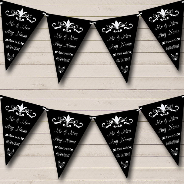 Regal Or Black Personalized Engagement Party Bunting Flag Banner