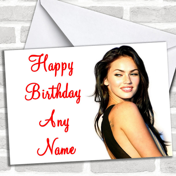 Megan Fox Personalized Birthday Card