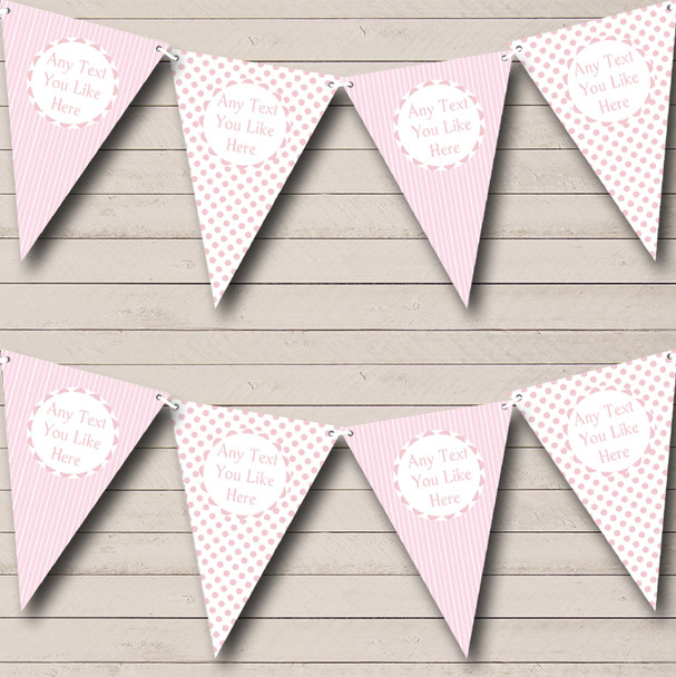 Girl Pink Dots And Stripes Welcome Home New Baby Bunting Flag Banner