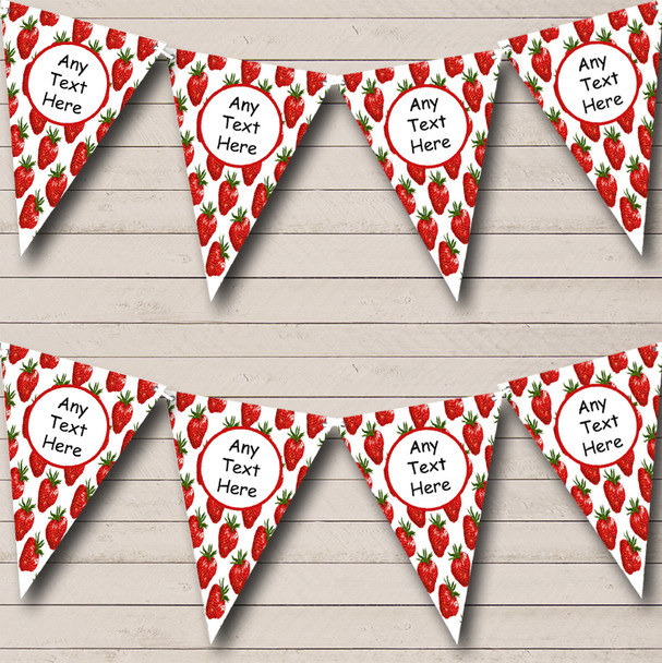 Tea Strawberry Personalized Retirement Party Bunting Flag Banner