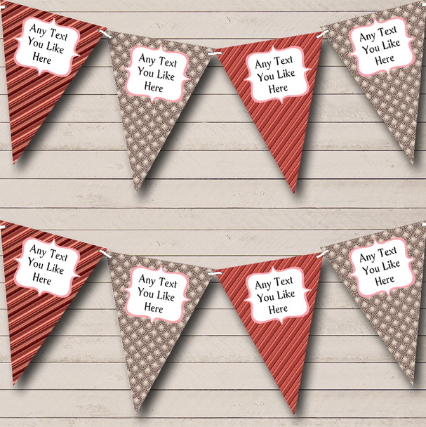 Shabby Chic Coral Personalized Retirement Party Bunting Flag Banner