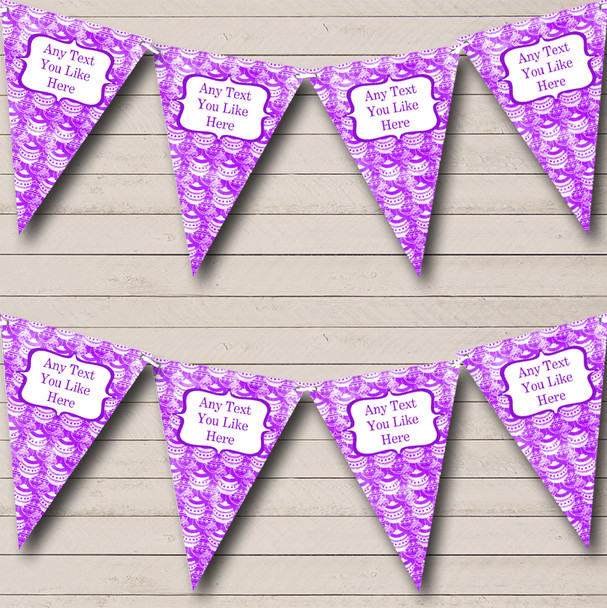 Purple Bauble Decorations Personalized Christmas Decoration Bunting Flag Banner