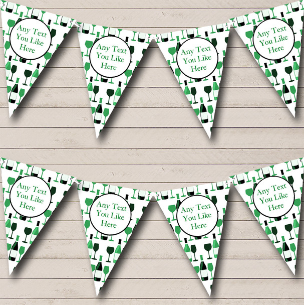 Green Wine Bottles Personalized Christmas Decoration Bunting Flag Banner