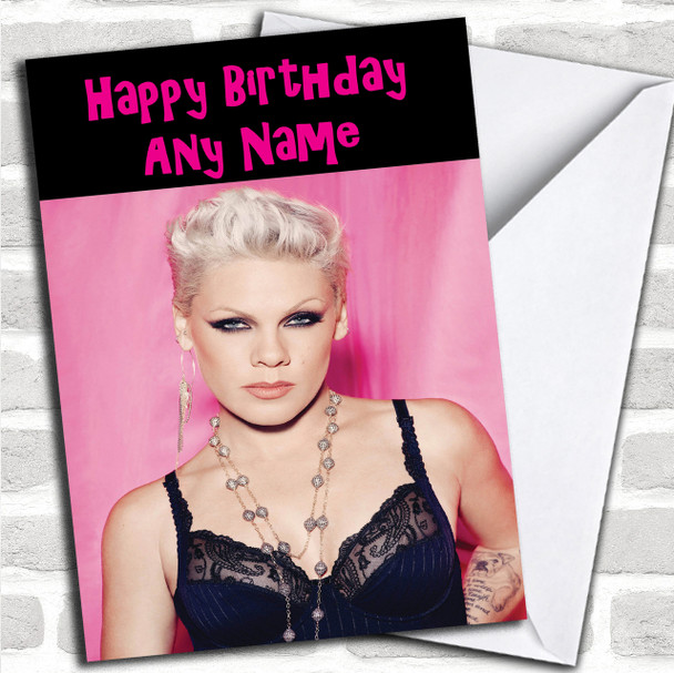 Pink Personalized Birthday Card