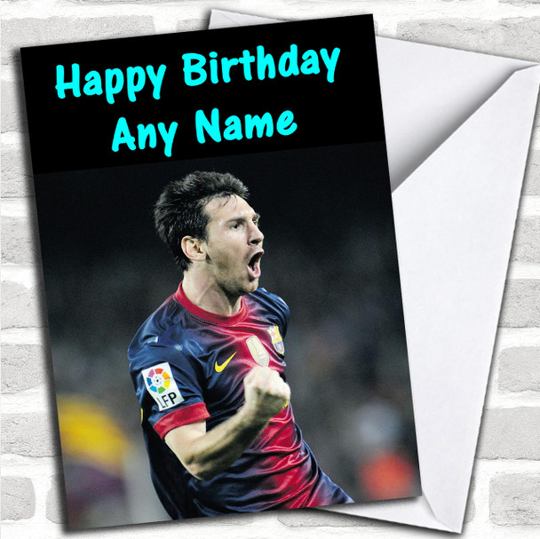 Lionel Messi Celebrating Personalized Birthday Card