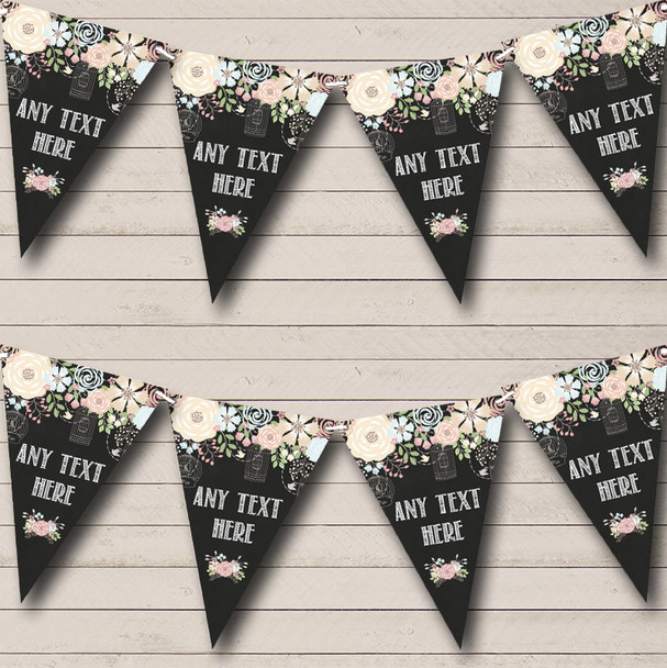 Shabby Chic Chalk Style Personalized Christening Bunting Flag Banner