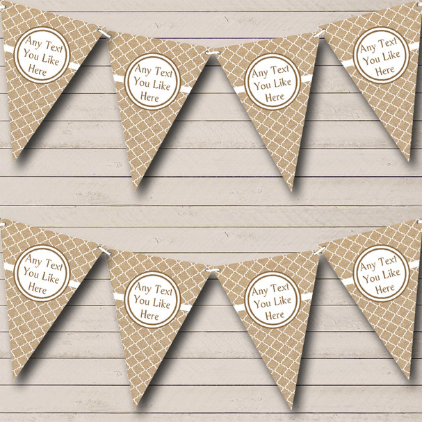 Patterned Burlap Personalized Retirement Party Bunting Flag Banner