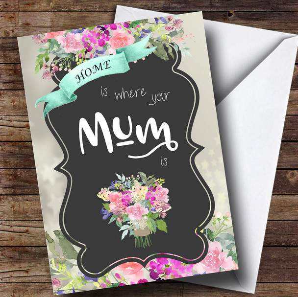 Personalized Vintage Framed Floral Bouquet Mothers Day Card