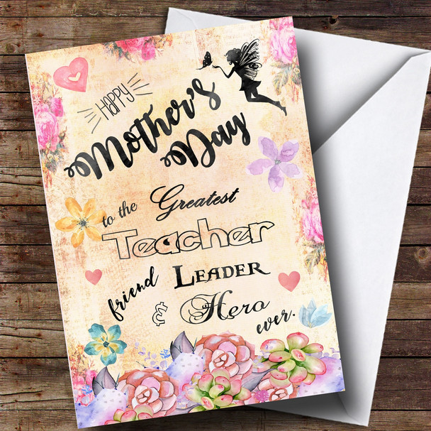 Personalized Fairy Script Inspiration Mothers Day Card