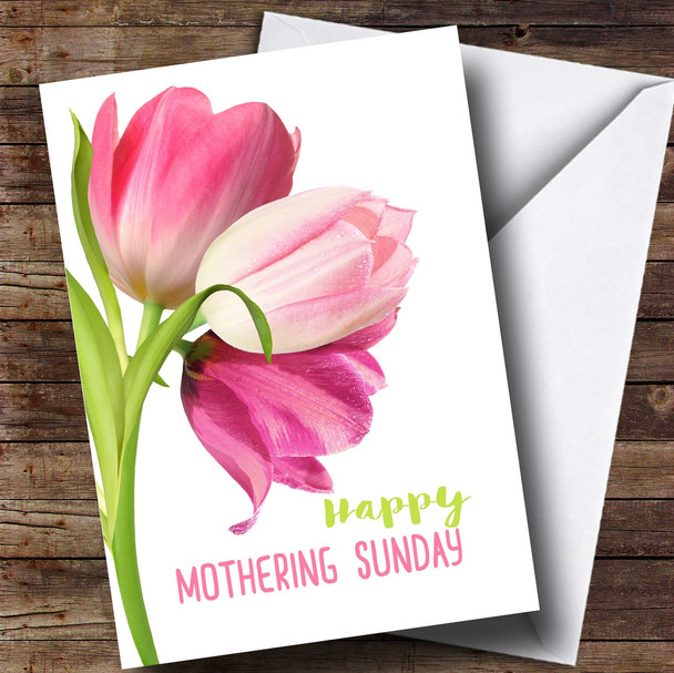 Personalized Beautiful Tulip Script Mothers Day Card