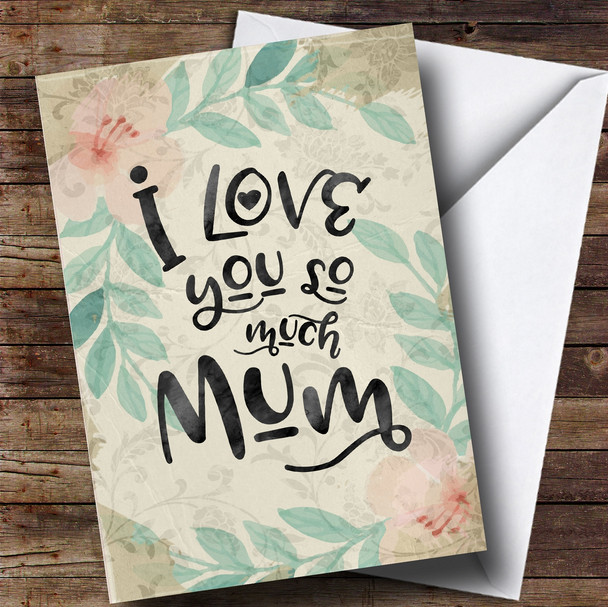 Personalized Vintage Floral Fancy Mothers Day Card