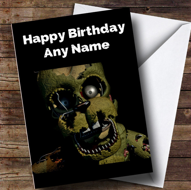 Personalized Fnaf Five Nights At Freddy's Springtrap Children's Birthday Card