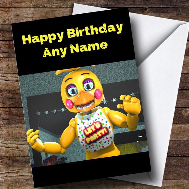 Personalized Fnaf Five Nights At Freddy's Toy Chica Children's Birthday Card