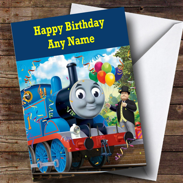 Personalized Blue Thomas The Tank Engine Children's Birthday Card