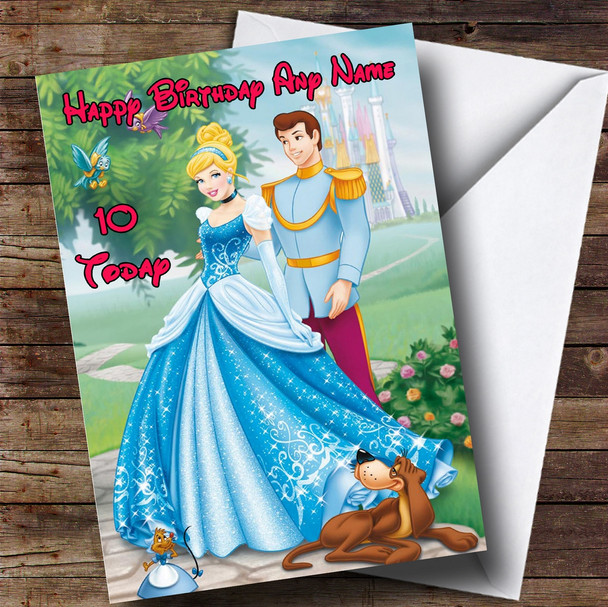 Personalized Disney Cinderella Princess Children's Birthday Card