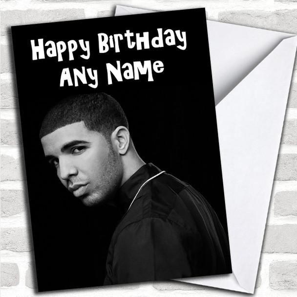 Black & White Drake Personalized Birthday Card