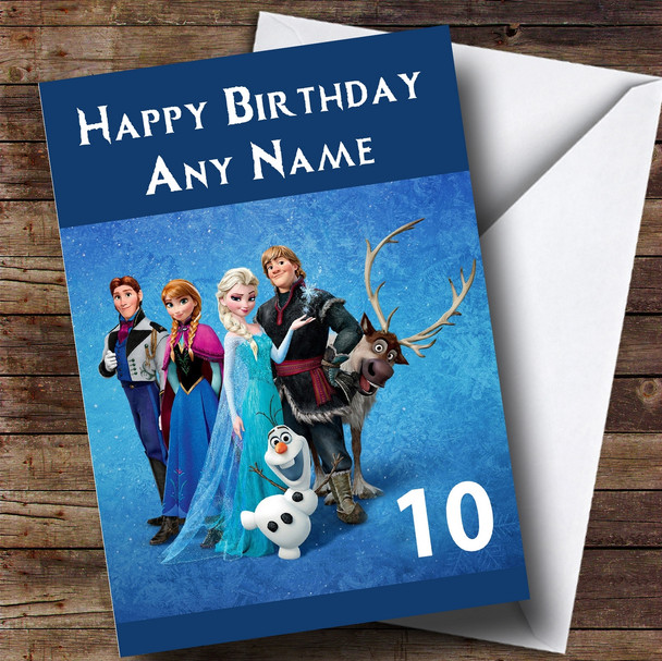 Personalized Disney Frozen Dark Blue Children's Birthday Card