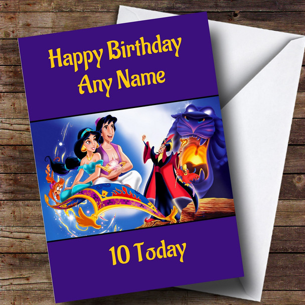 Personalized Disney Aladdin Purple Children's Birthday Card