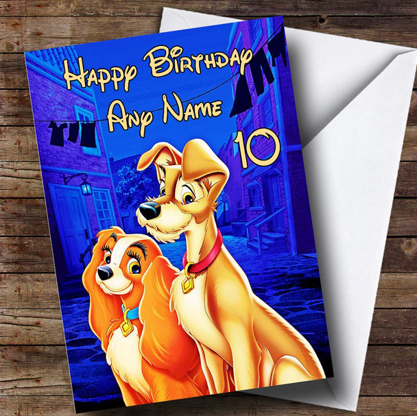 Personalized Lady & The Tramp Children's Birthday Card