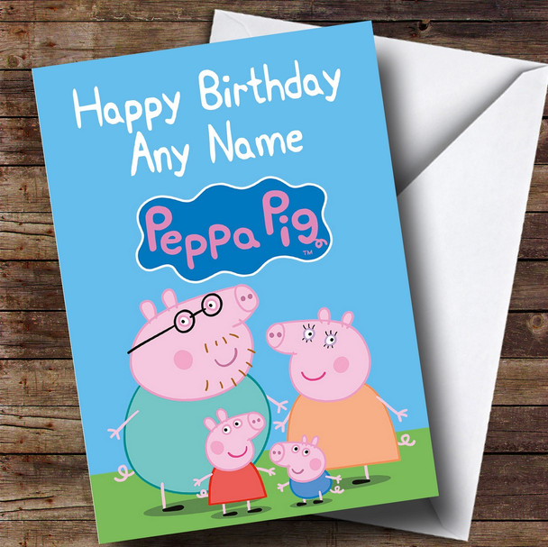 Personalized Peppa Pig Family Children's Birthday Card