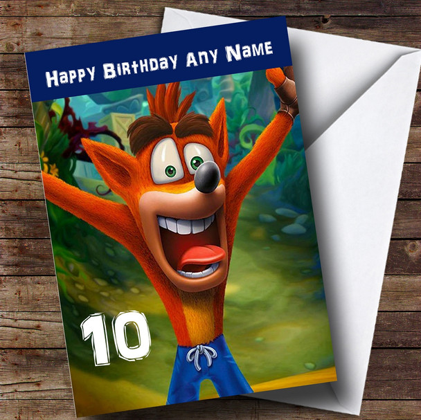 Personalized Crash Bandicoot Children's Birthday Card