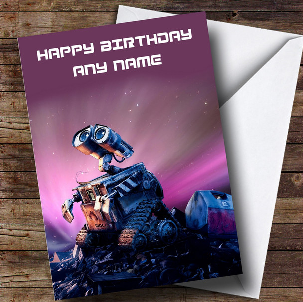 Personalized Purple Wall-E Children's Birthday Card