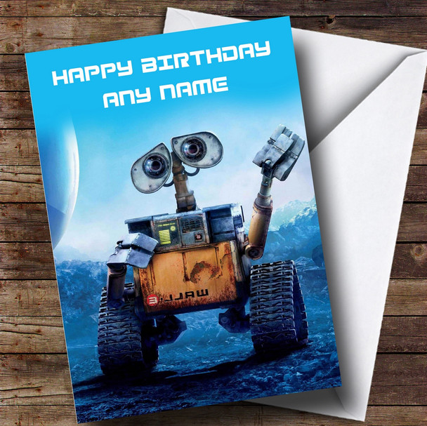 Personalized Blue Wall-E Children's Birthday Card