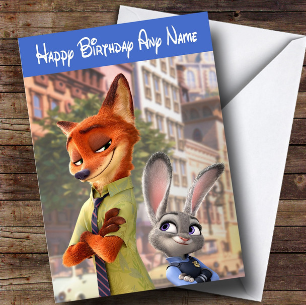 Personalized Zootopia Children's Birthday Card