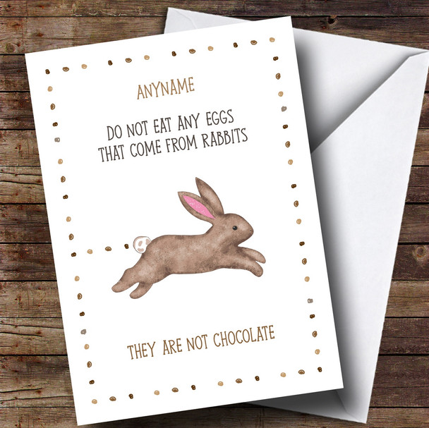 Personalized Funny Rabbit Poo Easter Card