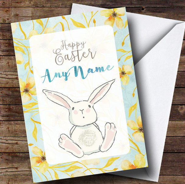 Personalized Yellow Floral Easter Card