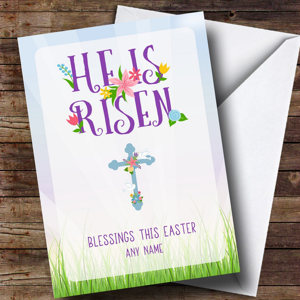 Personalized He Is Risen Easter Card