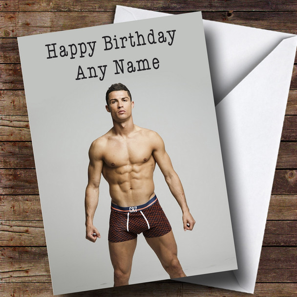 Personalized Cristiano Ronaldo Topless Celebrity Birthday Card
