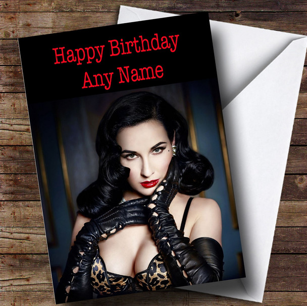 Personalized Dita Von Teese Celebrity Birthday Card