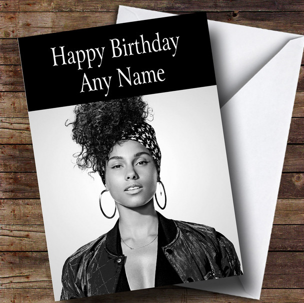 Personalized Alicia Keys Celebrity Birthday Card