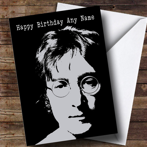Personalized John Lennon Celebrity Birthday Card