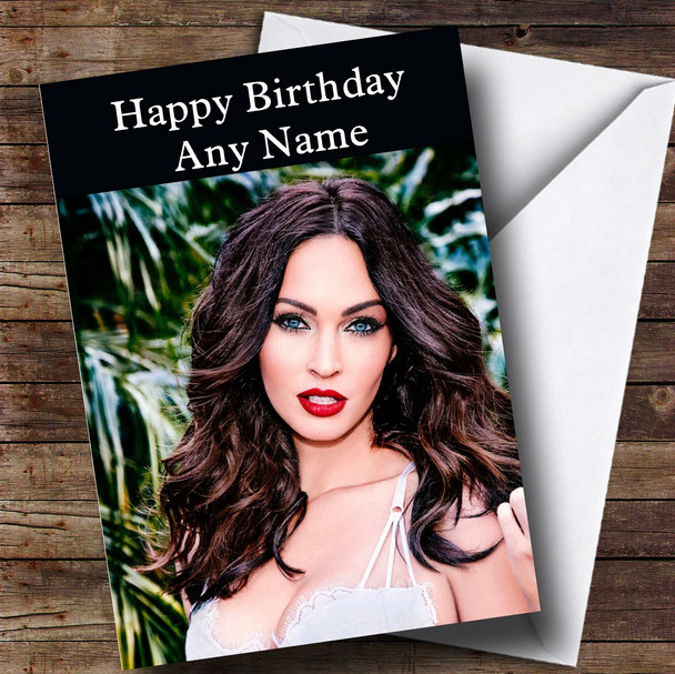 Personalized Megan Fox Celebrity Birthday Card