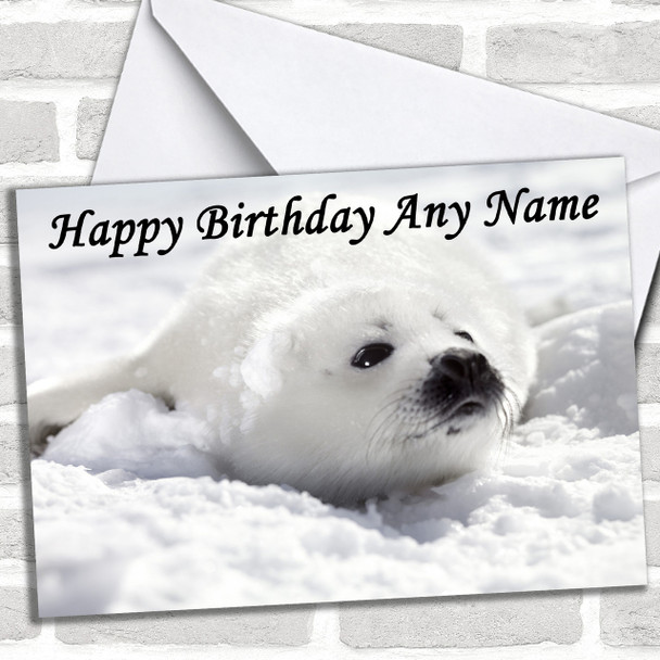 Seal In The Snow Personalized Birthday Card