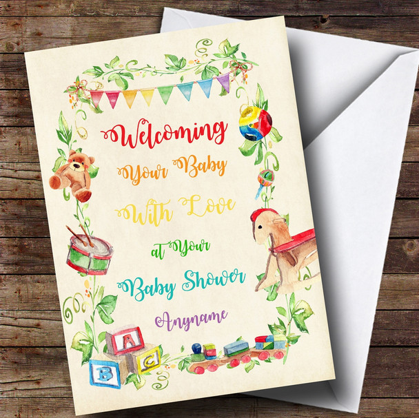 Personalized Welcome Your Baby Classic Baby Shower Card