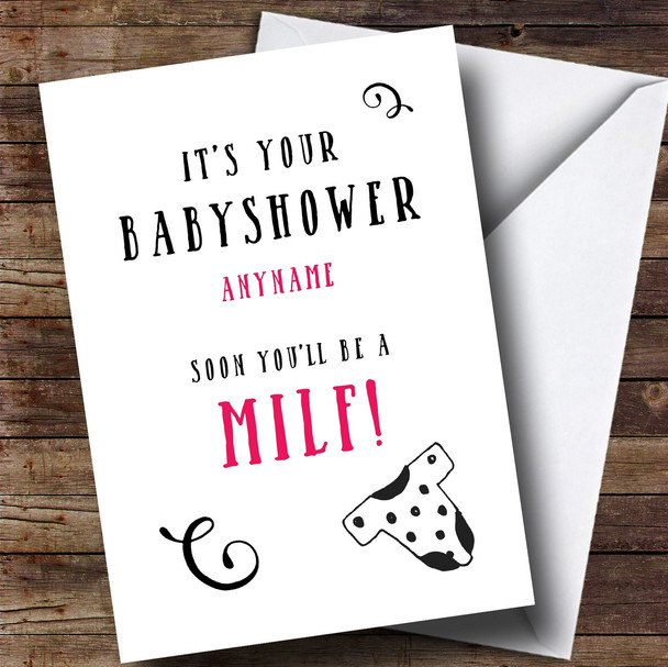 Personalized Funny Milf Baby Shower Card